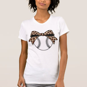 Luipaardprint honkbalboog Trendy sportontwerp T-shirt