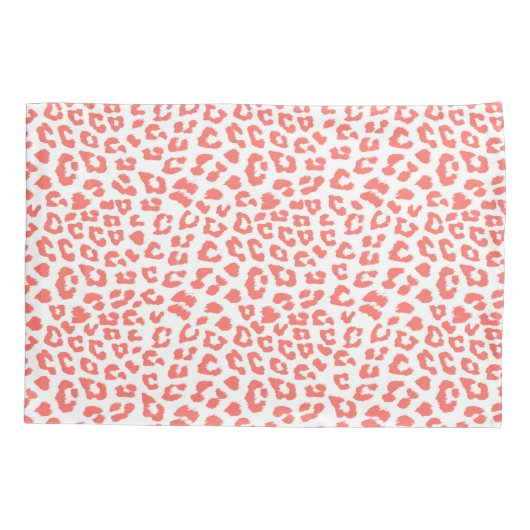 Luipaardprint in koraal kussensloop (Achterkant-Links)