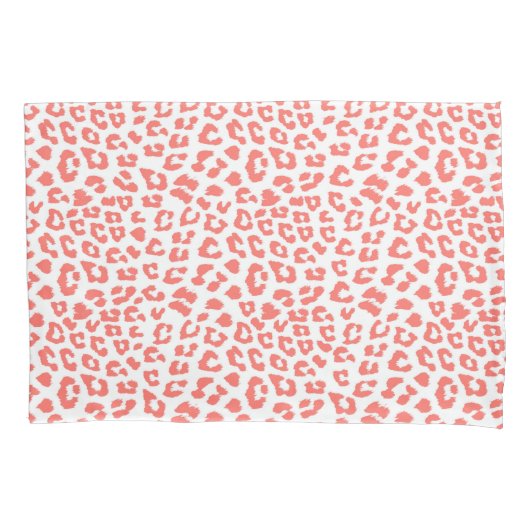 Luipaardprint in koraal kussensloop (Voorkant-Links)