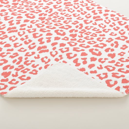 Luipaardprint in koraal sherpa deken (3/4)