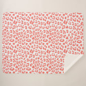 Luipaardprint in koraal sherpa deken (Voorkant (horizontaal))