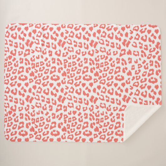 Luipaardprint in koraal sherpa deken (Voorkant (horizontaal))