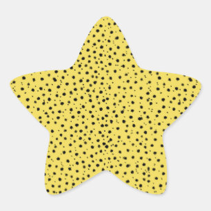 Luipaardprint in natuurlijke kleuren ster sticker