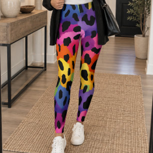 Luipaardprint in regenboogkleuren leggings