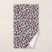 Luipaardprint in Roze Wit & Zwart met Monogram Bad Handdoek (Handdoek)