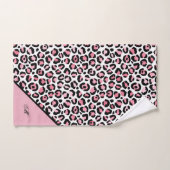 Luipaardprint in Roze Wit & Zwart met Monogram Bad Handdoek (Handdoek)