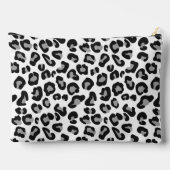 Luipaardprint in zwart en wit met grijs etui (Achterkant)