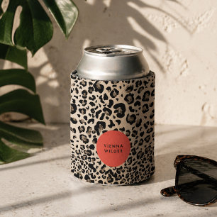Luipaardprint Kan Koeler Stijlvolle Frisdrank Ko