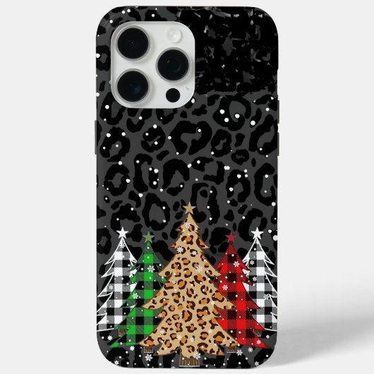 Luipaardprint Kerstbomen Case-Mate iPhone Case (Achterkant)