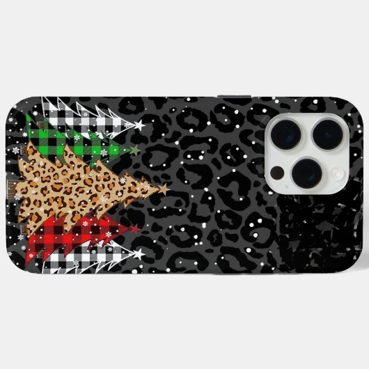 Luipaardprint Kerstbomen Case-Mate iPhone Case (Achterkant (horizontaal))