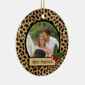 Luipaardprint Kerstornament voor Beste Vrienden Keramisch Ornament (Rechts)