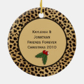 Luipaardprint Kerstornament voor Beste Vrienden Keramisch Ornament (Achterkant)