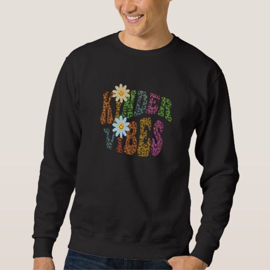 Luipaardprint KINDER VIBES Leraar Vrede Liefde Kin Trui (Voorkant)