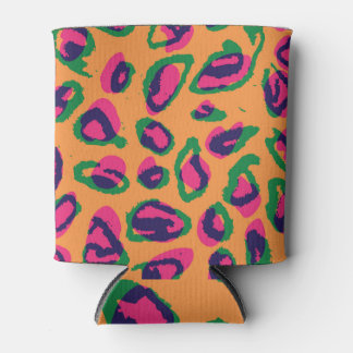 Luipaardprint, kleurrijk dierenpatroon. blikjeskoeler