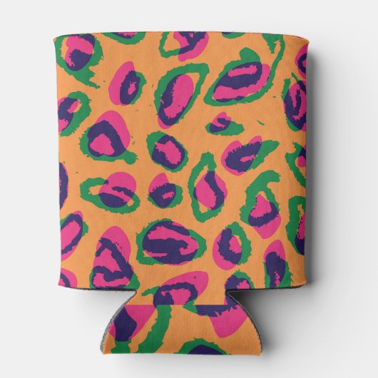 Luipaardprint, kleurrijk dierenpatroon. blikjeskoeler (Achterkant)