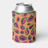 Luipaardprint, kleurrijk dierenpatroon. blikjeskoeler (Blikje Achterkant)