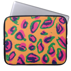 Luipaardprint, kleurrijk dierenpatroon. laptop sleeve