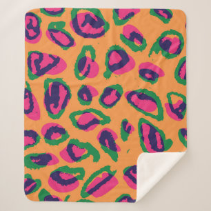 Luipaardprint, kleurrijk dierenpatroon. sherpa deken