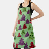 Luipaardprint Kleurrijke Kerstbomen  Schort (Insitu)