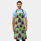 Luipaardprint Kleurrijke Kerstbomen  Schort (Gedragen)