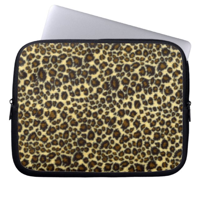 Luipaardprint laptophoes laptop sleeve (Voorkant)