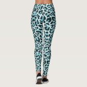 Luipaardprint Leggings Blauw en Zwart (Achterkant)