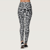 Luipaardprint Leggings Grijs Zilver Zwart (Achterkant)