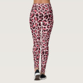 Luipaardprint Leggings Heet Roze en Zwart (Achterkant)