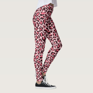 Luipaardprint Leggings Heet Roze en Zwart