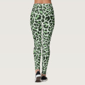 Luipaardprint Leggings Mintgroen en Zwart (Achterkant)