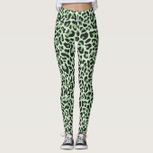 Luipaardprint Leggings Mintgroen en Zwart (Voorkant)