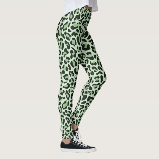 Luipaardprint Leggings Mintgroen en Zwart (Rechts)