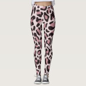 Luipaardprint Leggings Roze Goud Zwart (Voorkant)