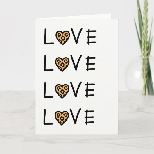 Luipaardprint Liefdeskaart Kaart (Voorkant)