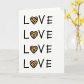Luipaardprint Liefdeskaart Kaart (Gele Bloem)