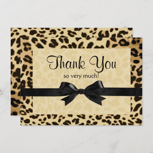 Luipaardprint lint bedankbrief bedankkaart (Voorkant / Achterkant)