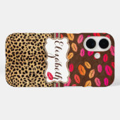 Luipaardprint Lippen Kusjes Persoonlijk Case-Mate iPhone Case (Achterkant (horizontaal))