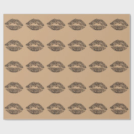 Luipaardprint Lippen Worpkussen | Chic Glam Dier Cadeaupapier