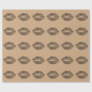 Luipaardprint Lippen Worpkussen   Chic Glam Dier Cadeaupapier