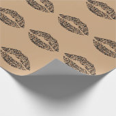 Luipaardprint Lippen Worpkussen | Chic Glam Dier Cadeaupapier (Hoek)