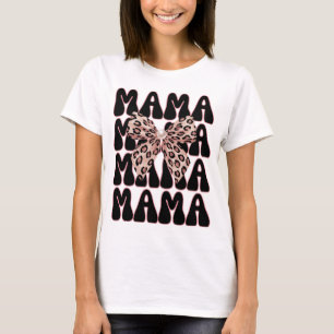Luipaardprint Mama Coquette Cheetah Strik Moderne T-shirt