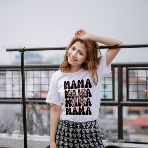 Luipaardprint Mama Coquette Cheetah Strik Moderne Tri-Blend Shirt