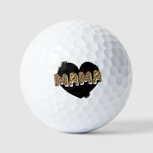 Luipaardprint Mama Hart Golfballen (Voorkant)