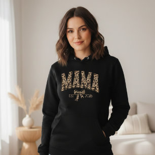 Luipaardprint Mama Varsity Vrouwelijke Esthetiek Hoodie