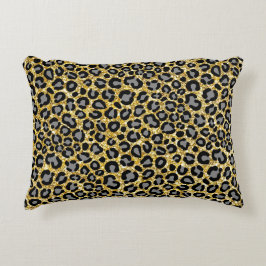 Luipaardprint met gouden glitter voor dames accent kussen
