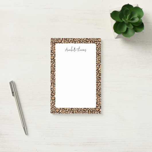 Luipaardprint met monogram post-it® notes (Kantoor)