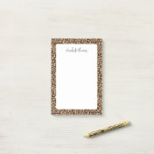 Luipaardprint met monogram post-it® notes (Op bureau)