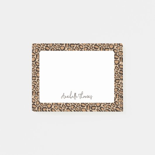 Luipaardprint met monogram post-it® notes (Voorkant)