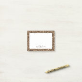 Luipaardprint met monogram post-it® notes (Op bureau)
