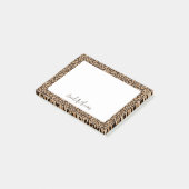 Luipaardprint met monogram post-it® notes (Schuin)